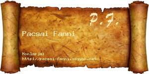 Pacsai Fanni névjegykártya