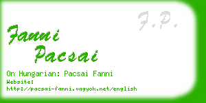 fanni pacsai business card
